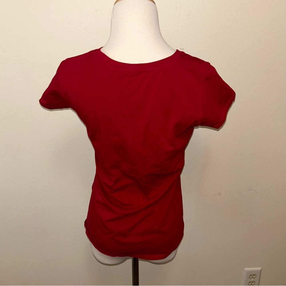 GUESS Maroon Rhinestone Logo Short-Sleeve Tee - Picture 2 of 6
